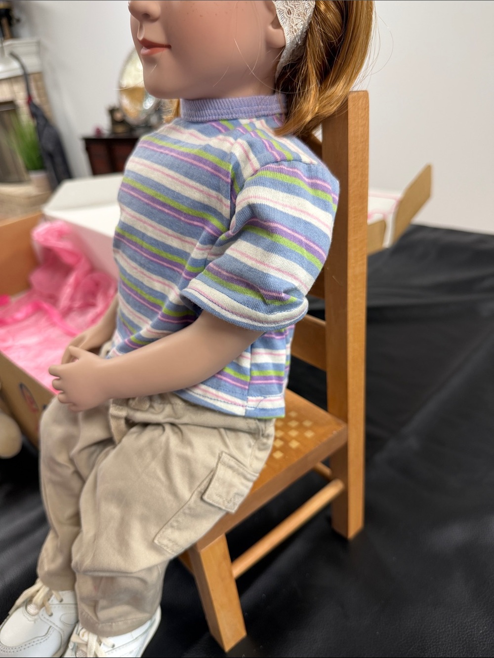 Classic My Twin Play Doll with extra clothes, accessories, and a chair - Picture 3 of 7